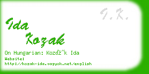 ida kozak business card